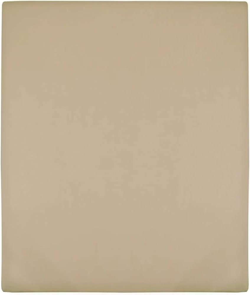 Spannbettlaken Jersey Taupe 90x200 cm Baumwolle Bild 1