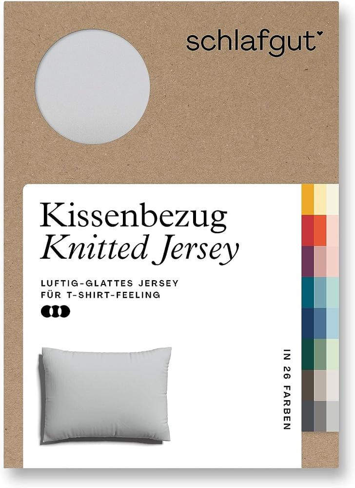 Schlafgut Knitted Jersey Bettwäsche | Kissenbezug einzeln 60x80 cm | grey-light Bild 1