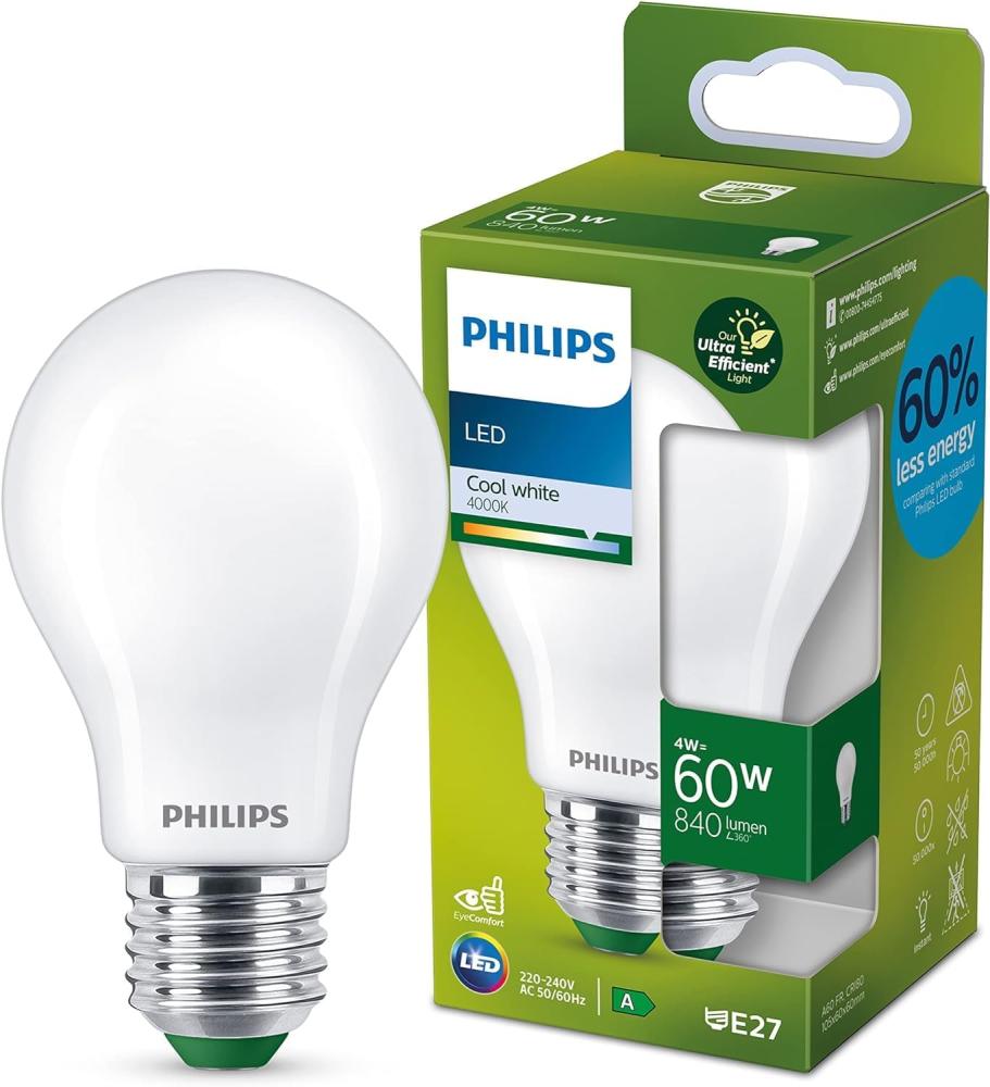 Philips Classic LED-A-Label Lampe 60W E27 Kaltweiß matt 1er P Bild 1