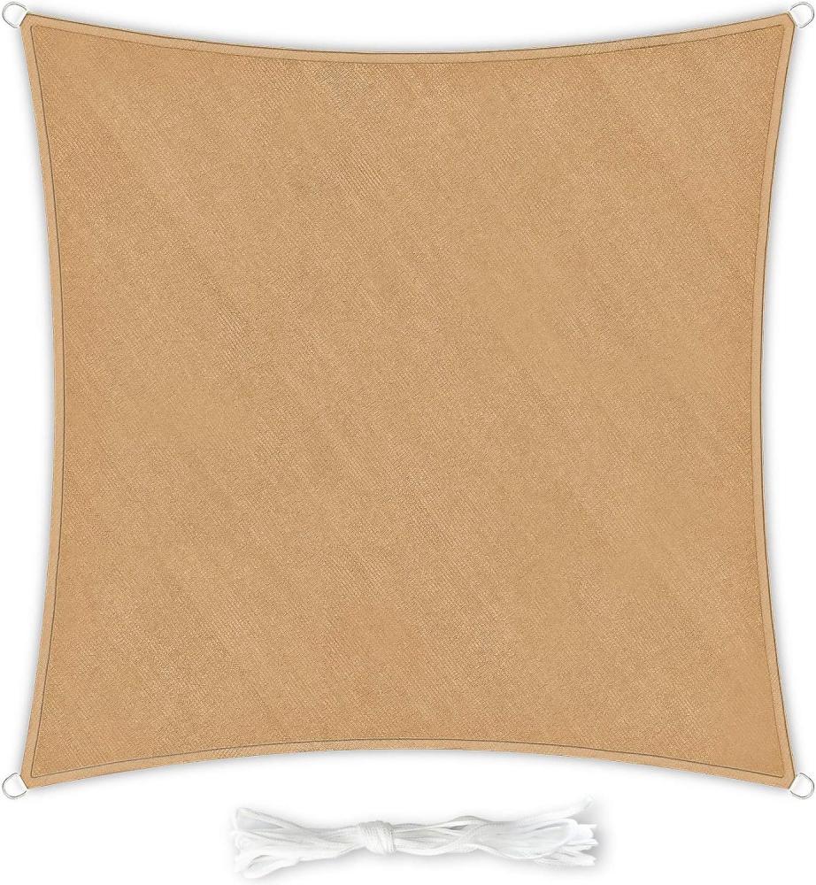 rechteckiges Sonnensegel 5x5 m Polyester luftdurchlässig Sand Bild 1