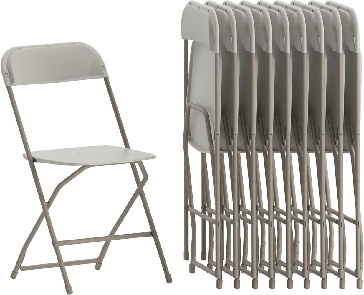 Flash Furniture Flash Furntiure Kunststoff-Klappstühle, Metall, beige, 10er-Pack Bild 1