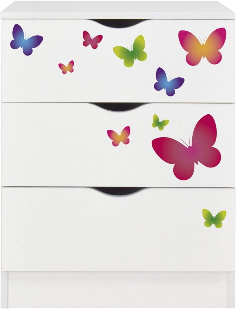 Leomark 'Roma' Kommode mit Schubladen, Schmetterlinge Bild 1