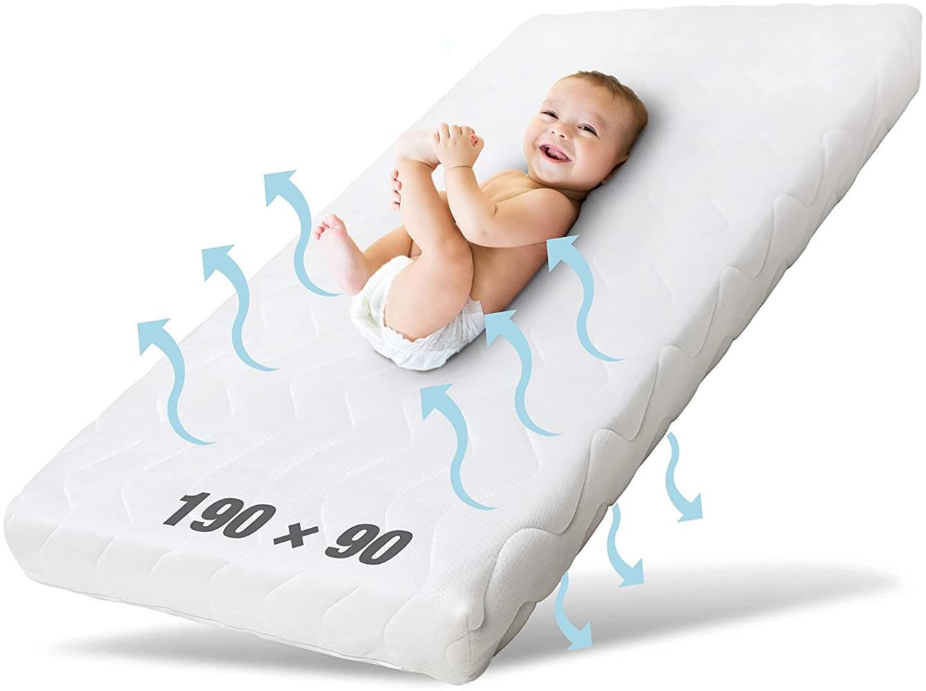 Ehrenkind® Kindermatratze Pur | Baby Matratze 90x190 | Babymatratze 90x190 aus hochwertigem Schaum und Hygienebezug Bild 1