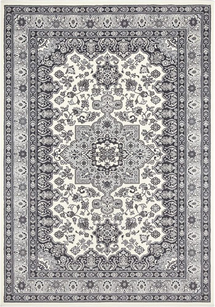 Orientalischer Kurzflor Teppich Parun Täbriz Creme Grau - 80x150x0,9cm Bild 1