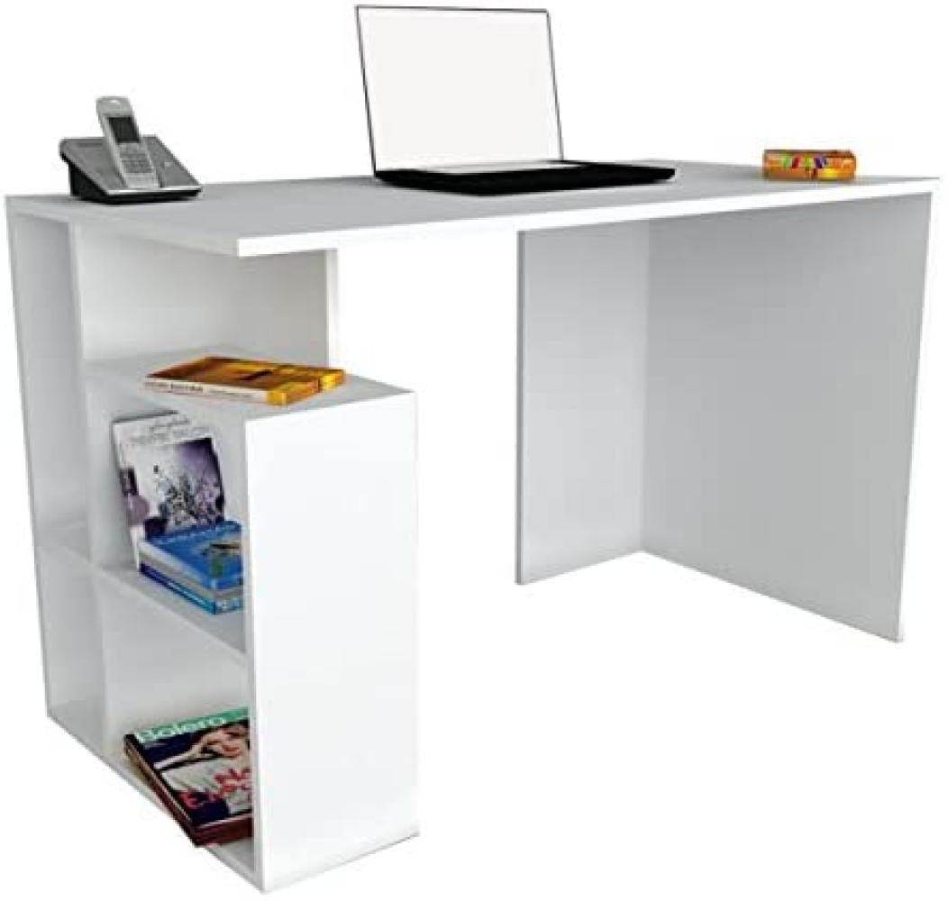 'Labran' Schreibtisch, Weiß, 120 x 73,8 x 60 cm Bild 1