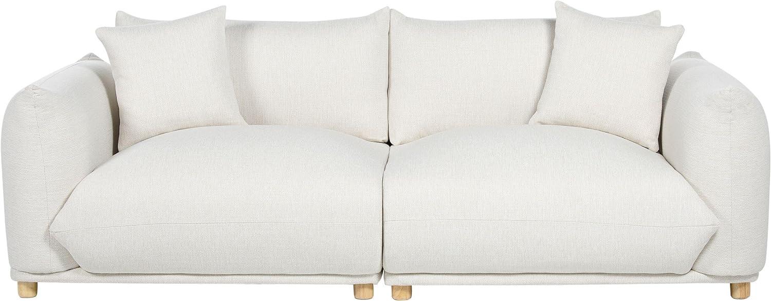 3-Sitzer Sofa cremeweiß mit Kissen LUVOS Bild 1