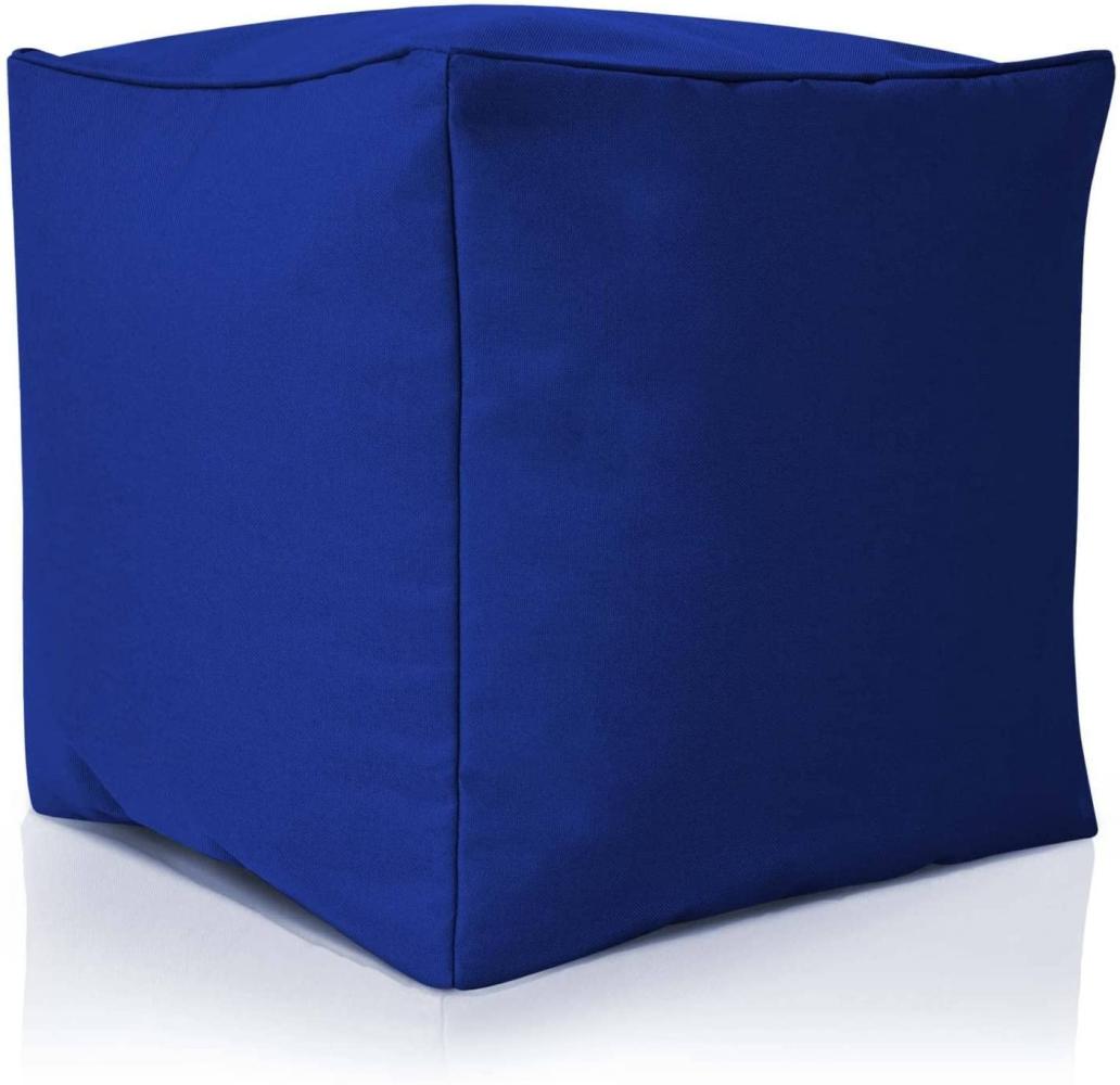 Green Bean© Sitzsack-Hocker "Cube" 40x40x40cm mit EPS-Perlen Füllung - Fußhocker Sitz-Pouf für Sitzsäcke - Sitzhocker Blau Bild 1