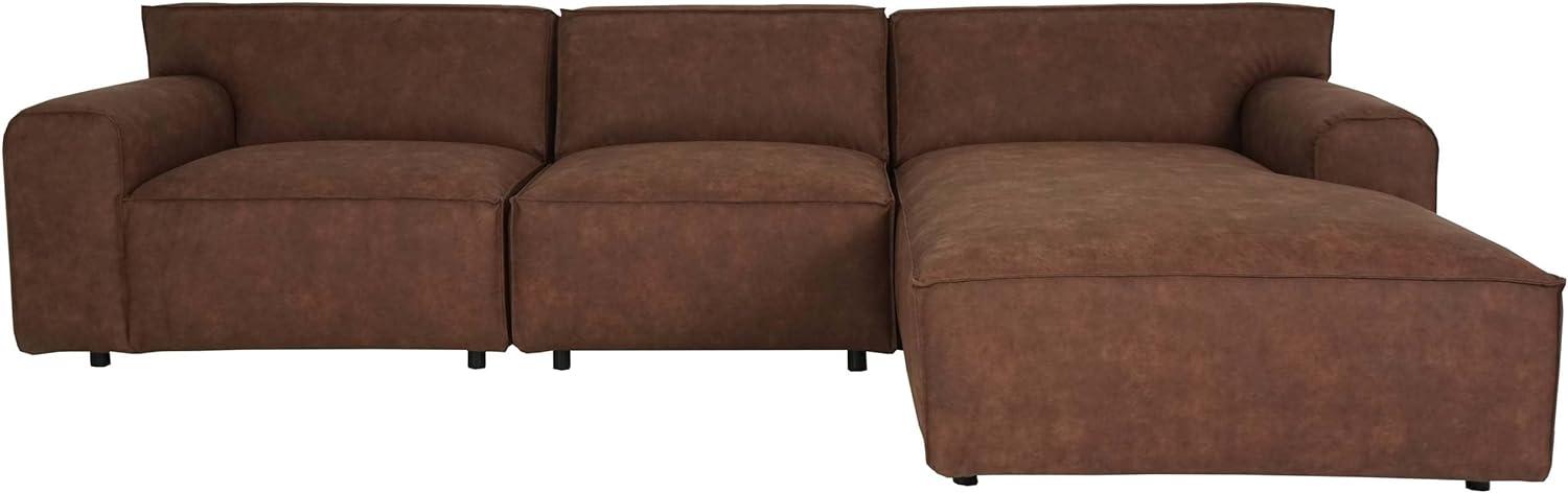Ecksofa HWC-J59, Couch Sofa mit Ottomane rechts, Made in EU, wasserabweisend 295cm ~ Stoff/Textil grau Bild 1