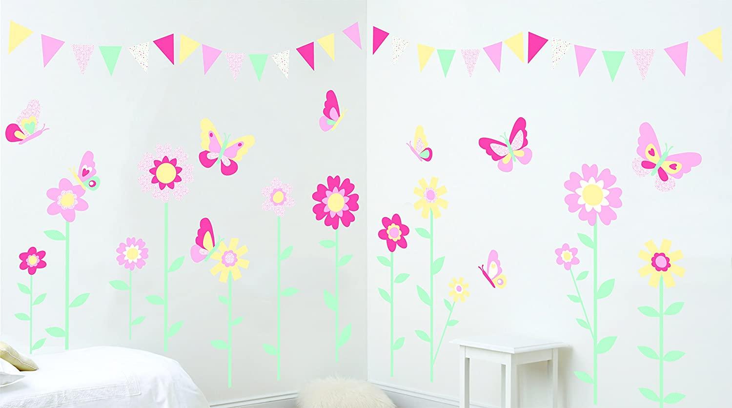 FunToSee Beyond The Meadow Mädchen Kinderzimmer Makeover Kit (über 100 Wand Aufkleber, um die gesamte Schlafzimmer schmücken) Bild 1