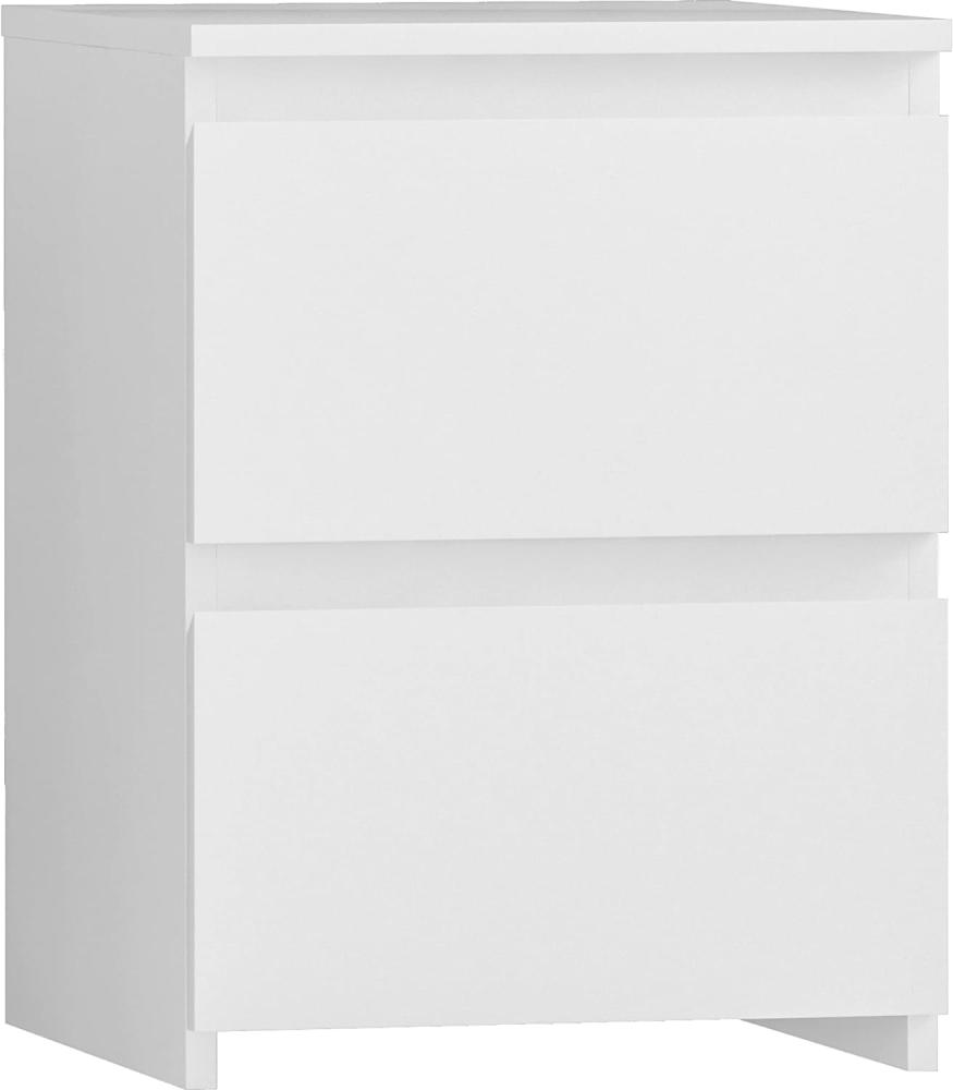 Amazon-Marke - Movian Nachttisch ohne Griffe, 2 Schubladen, 29,5 x 29,5 x 40 cm, Weiß Bild 1