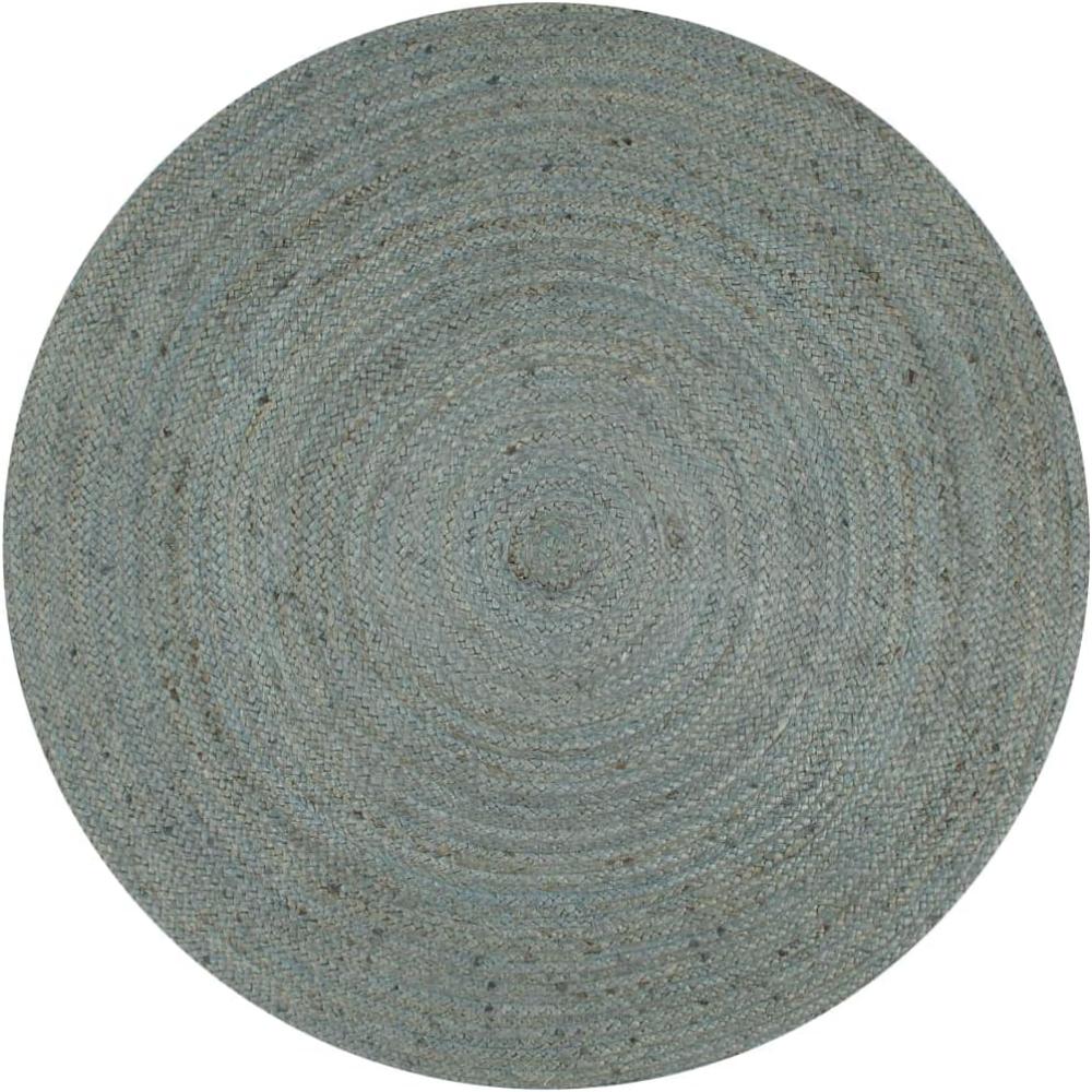 vidaXL Teppich Handgefertigt Jute Rund 150 cm Olivgrün Bild 1