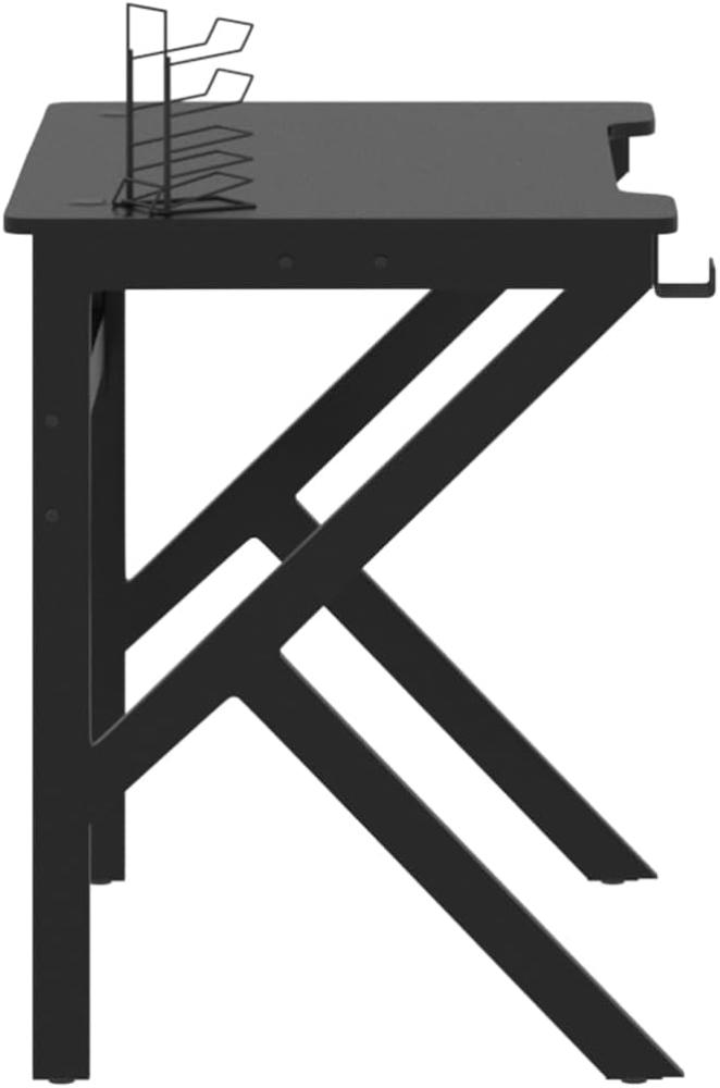 vidaXL Gaming-Schreibtisch mit K-Gestell Schwarz 90x60x75 cm Bild 1
