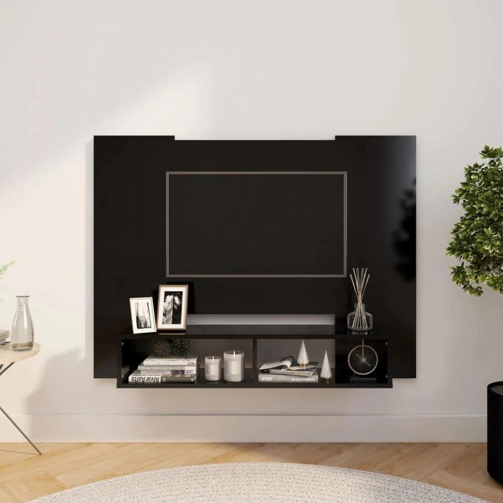 TV-Wandschrank Schwarz 120x23,5x90 cm Spanplatte [808288] Bild 1