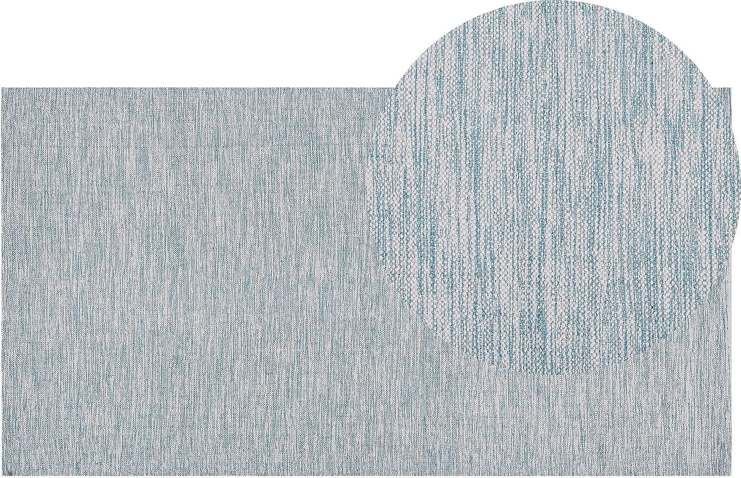 Teppich hellblau 80 x 150 cm Kurzflor DERINCE Bild 1