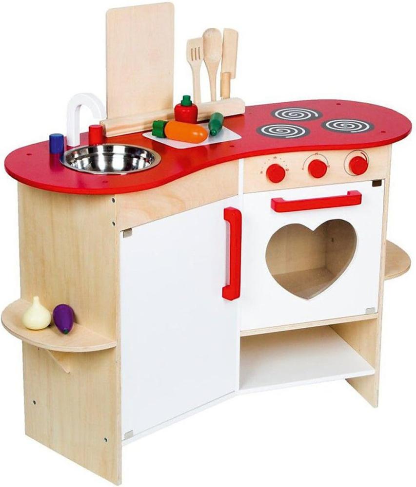 Schöne Spielküche aus Holz mit Herz für Kinder Bild 1