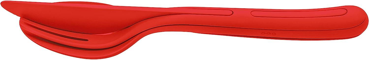 Koziol Besteck-Set 3-teilig Klikk, Messer, Gabel, Löffel, Besteckset, Thermoplastischer Kunststoff, De Stijl Red, 4003683 Bild 1