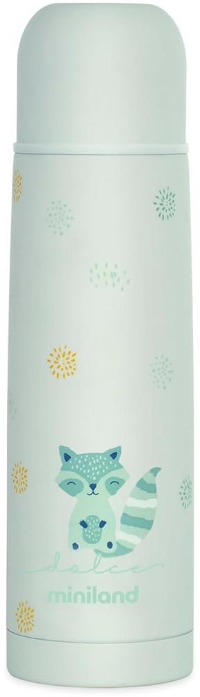 Miniland Thermy Mint 500 ml. Hochwertige Edelstahl-Isolierflasche von hoher Qualität um Flüssigkeiten warm oder kalt zu halten für mehr als 24 Stunden. Bild 1