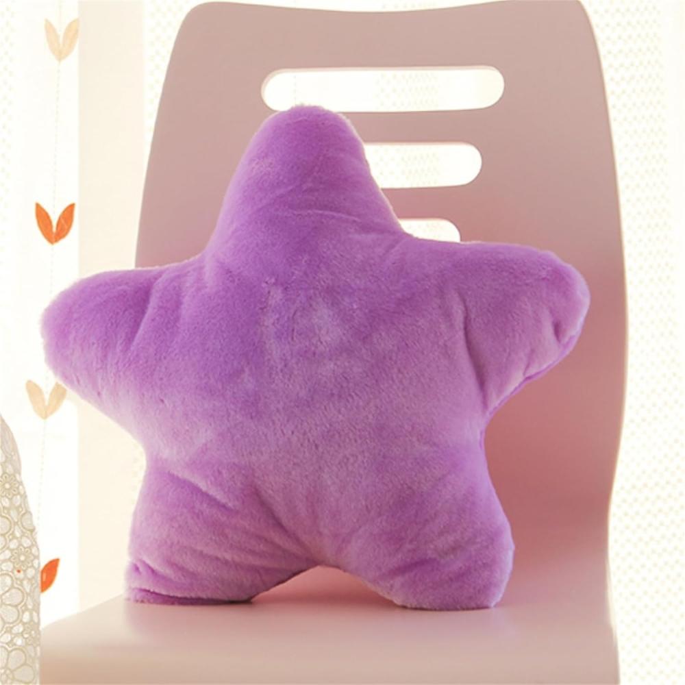 38 cm Kuschelkissen Kinder Sternkissen Weiche Flauschige Sternform Zierkissen Sofakissen, Plüsch Kissen Dekokissen für Kinderzimmer Schlafzimmer Deko (Violett) Bild 1