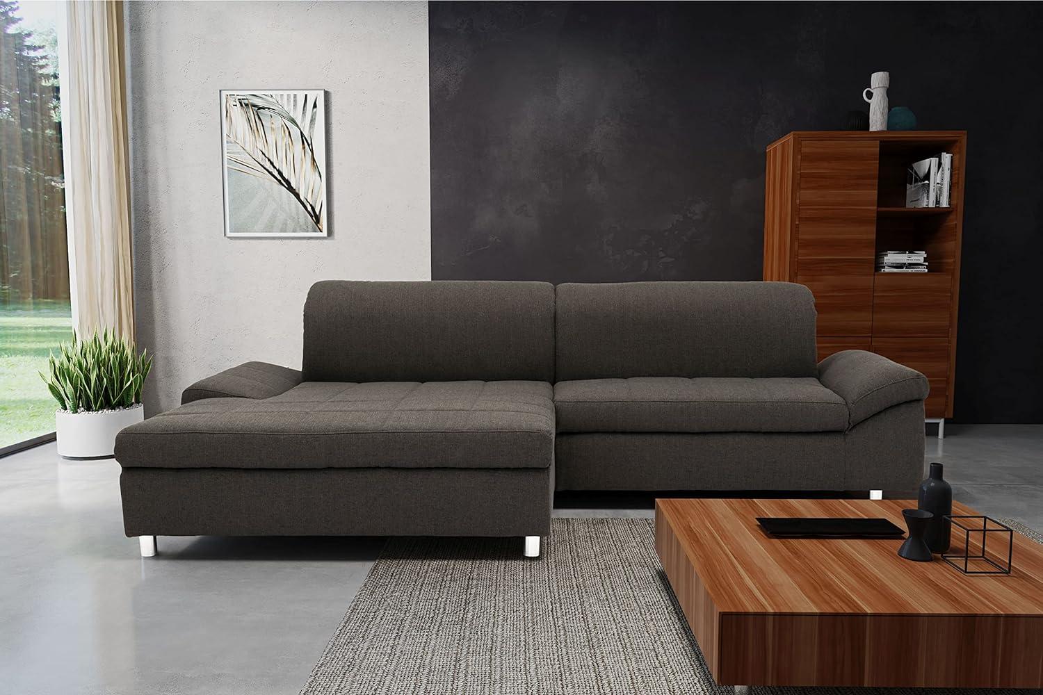 DOMO. collection Mika Ecksofa, Sofa in L-Form, Eckcouch Eckgarnitur, 260x178x80 cm, Polsterecke in anthrazit Bild 1