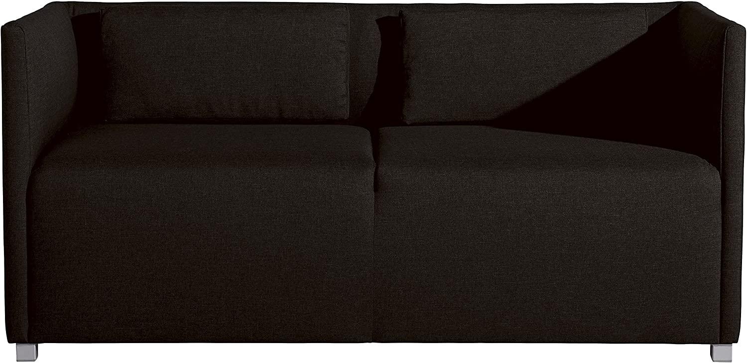 Equal Sofa 2-Sitzer Flachgewebe Chocolate Metallfuß pulverbeschichtet Bild 1