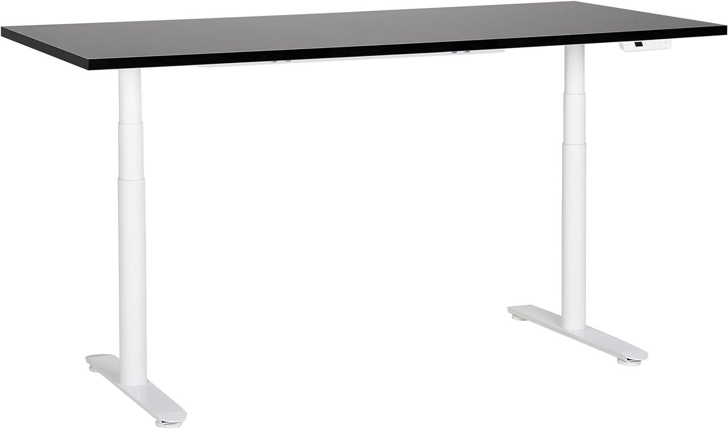 Schreibtisch schwarz weiß 180 x 80 cm elektrisch höhenverstellbar DESTINAS Bild 1