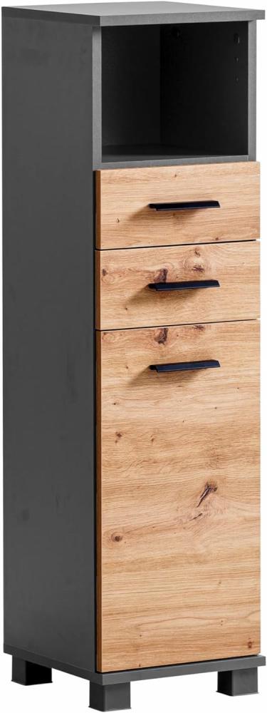 Schildmeyer Palermo Highboard 157644, Anthrazit/Artisan Eiche Dekor, 30,3 x 32,6 x 110,5 cm Bild 1