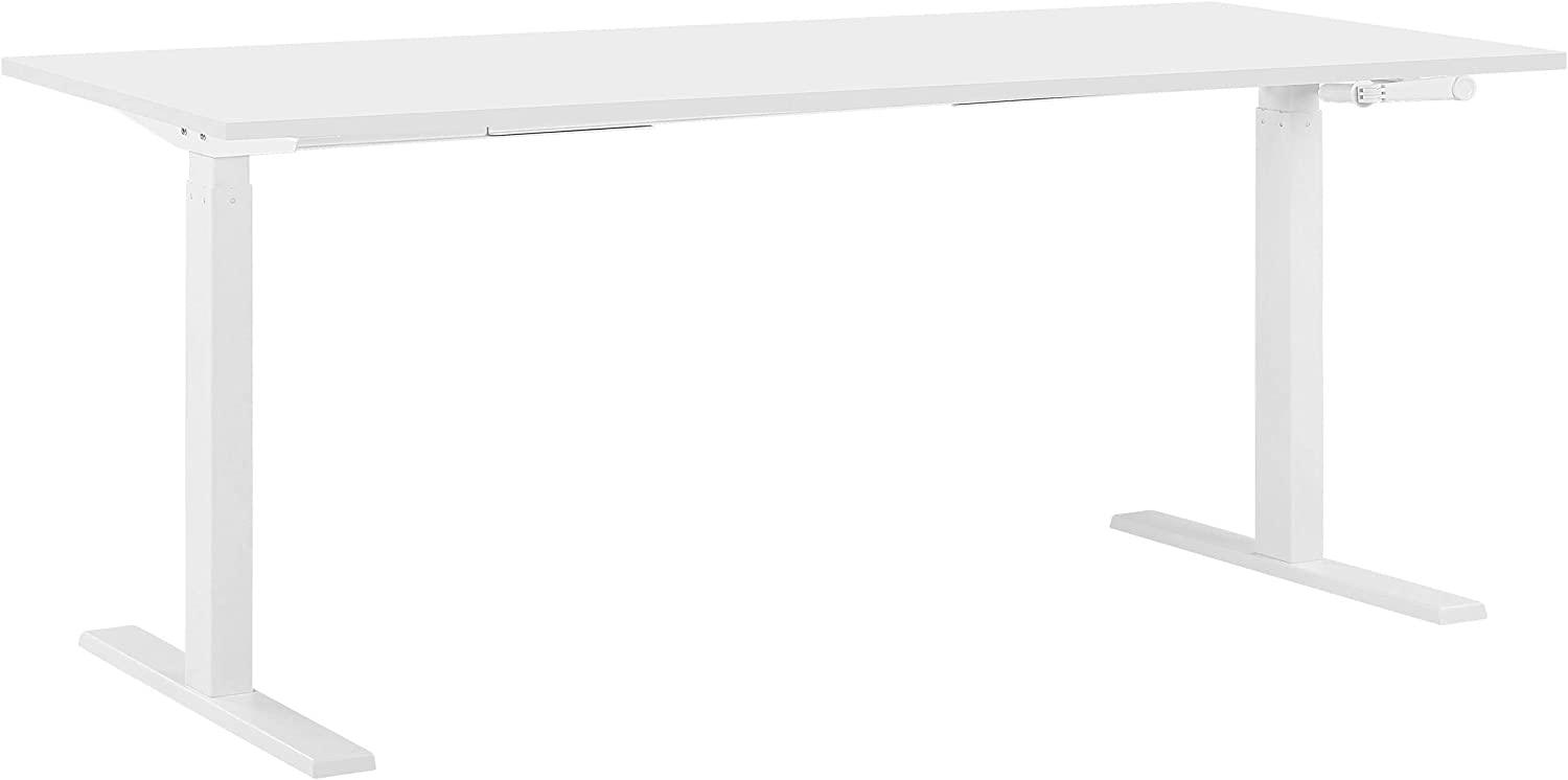 Schreibtisch manuell höhenverstellbar, Weiß , 76-116 x 180 x 80 cm Bild 1