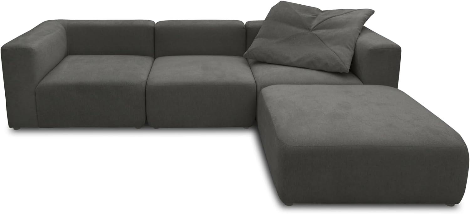 DOMO. collection Sofa, Couch, Ecksofa, Modulsofa in L-Form, aus 4 Modulen, dunkelgrau, 301 x 193 cm Bild 1