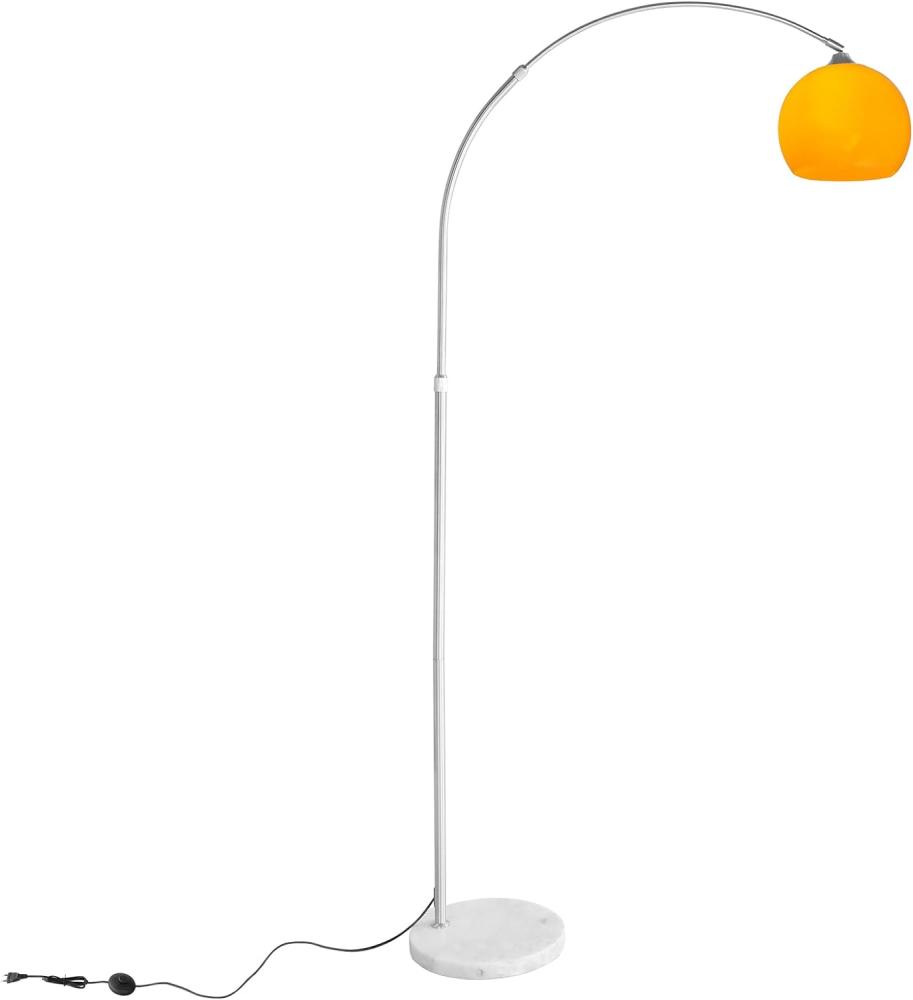 CCLIFE LED E27 Bogenlampe höhenverstellbar Marmorfuß weiß orange Stehlampe Stehleuchte Standleuchte Bogenleuchte Bogenstandleuchte, Farbe:Orange, höhenverstellbar 130-180cm Bild 1