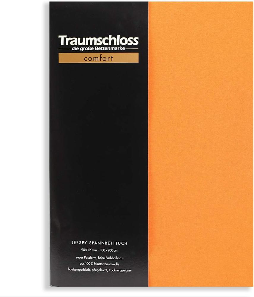 Traumschloss Comfort Jersey Spannbettlaken mandarine 180-200x200 Bild 1