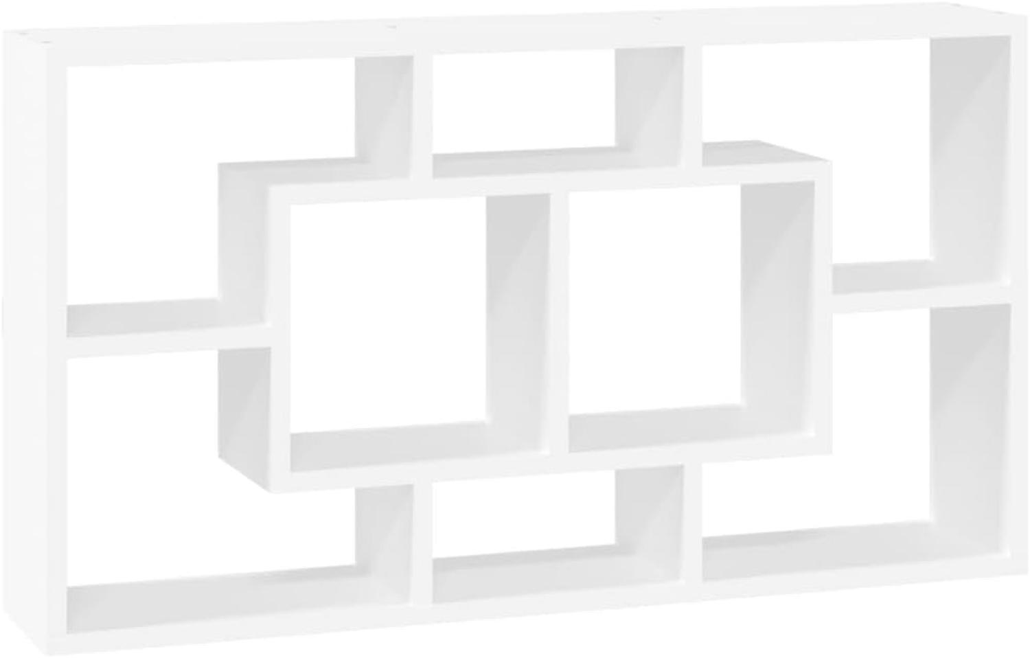 vidaXL Wandregal mit 8 Fächern Hochglanz-Weiß Bild 1