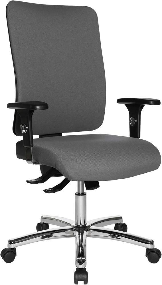 Topstar Open X (P) chrom ergonomischer Bürostuhl, Schreibtischstuhl, Stoffbezug, hellgrau Bild 1