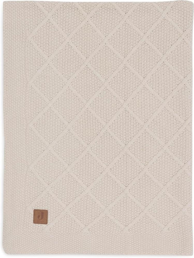 Jollein Babydecke Check Knit, Oatmeal - 75x100cm - 60% Baumwolle, 40% Acryl - Für Babywiege - 1.0 TOG - OEKO-TEX Zertifiziert - Strickmuster Bild 1