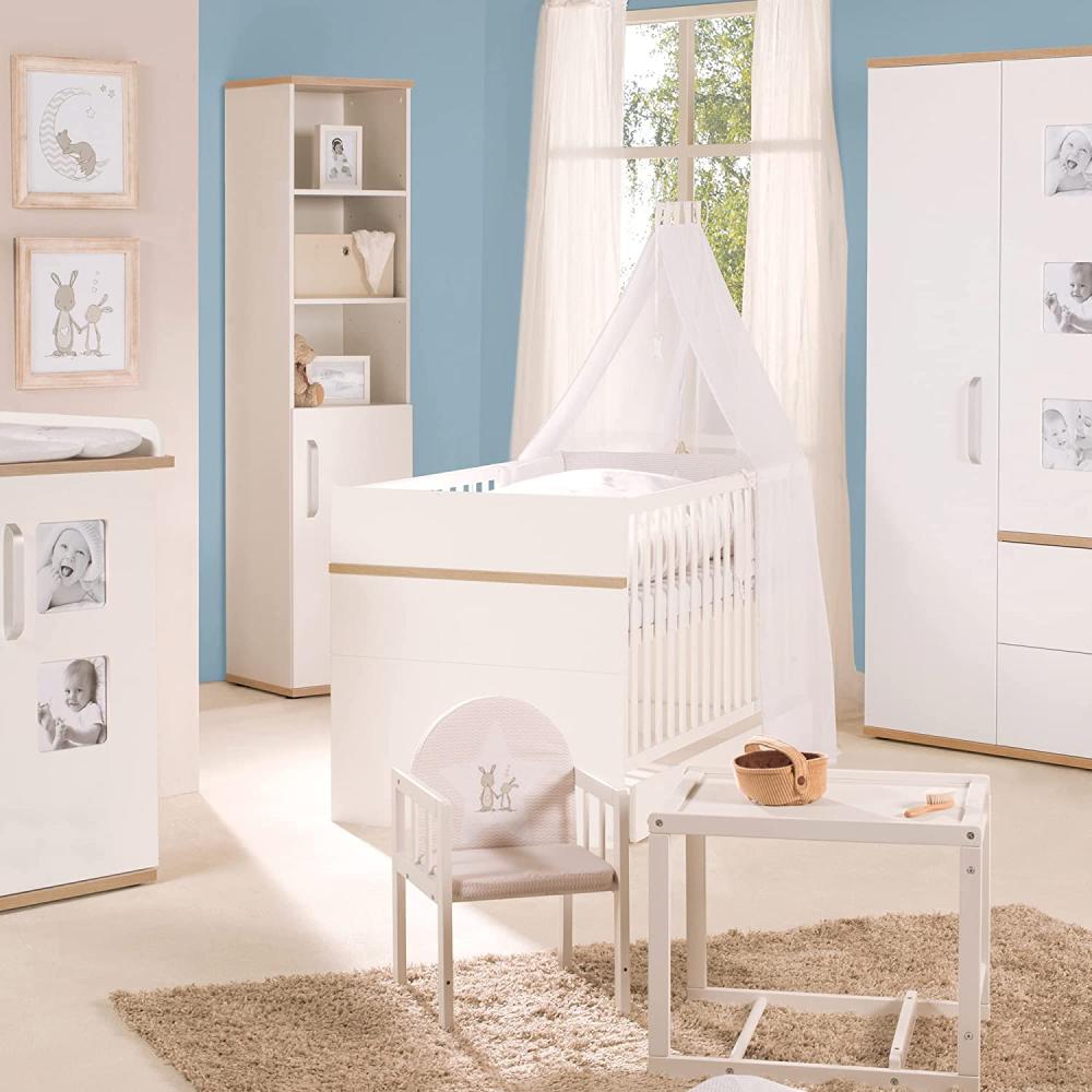 Babymöbel-Set \"Pia\" – 2-teilig, inkl. Kombi-Bett 70 x 140 cm & breiter Wickelkommode, weiß Bild 1