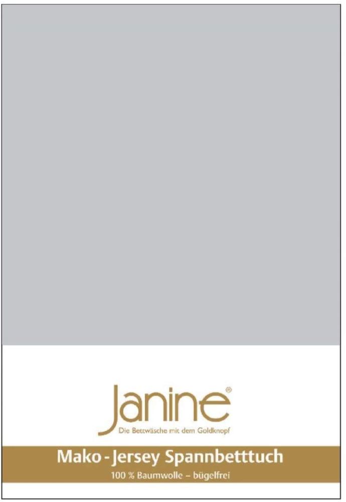 Janine Spannbetttuch 5007 Mako Jersey 140/200 bis 160/200 cm Silber Fb. 18 Bild 1