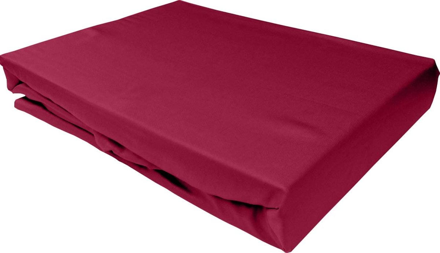 Bettwaesche-mit-Stil Mako-Satin Spannbettlaken pink 200x200cm Höhe 21-30cm Bild 1