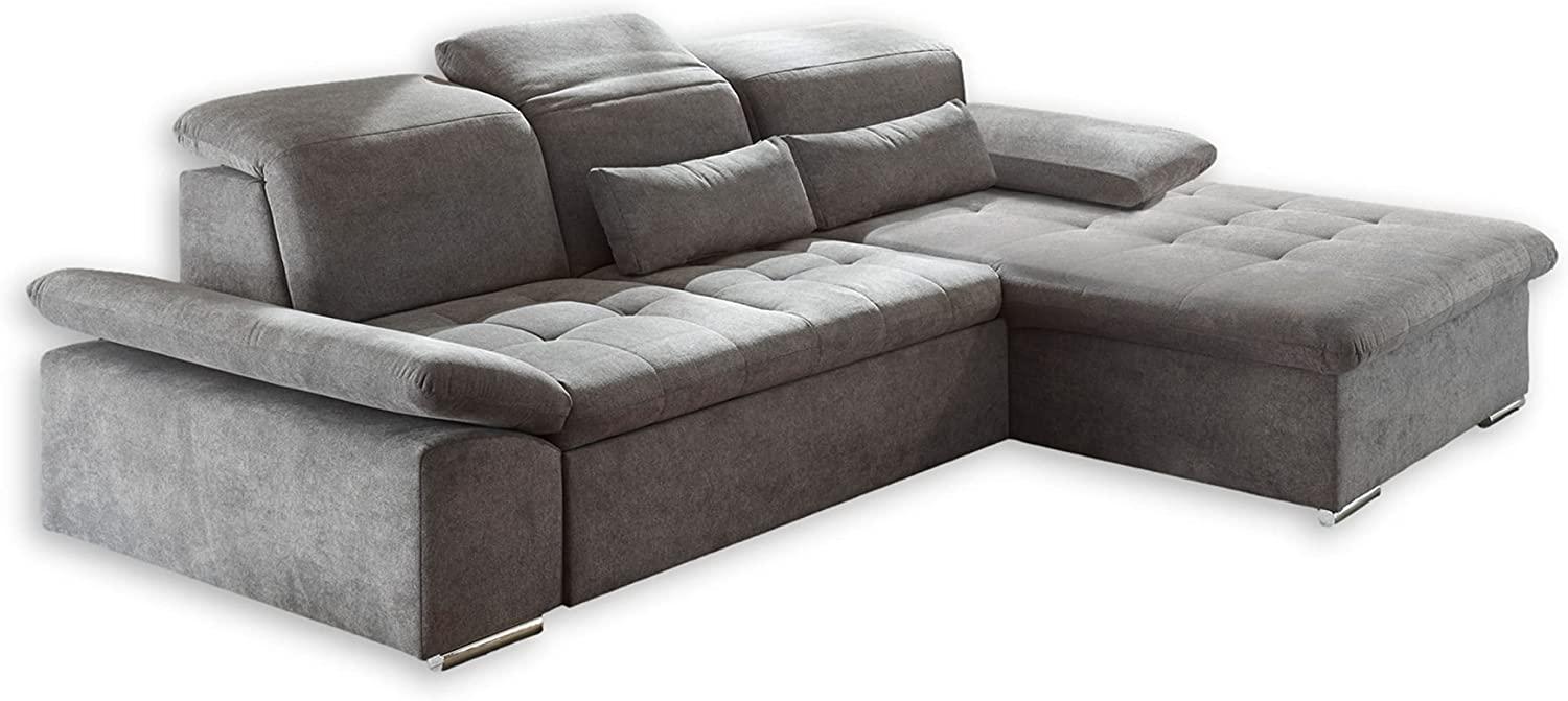 Couch WAYNE Echsofa Sofa Schlafcouch Bettsofa Sofabett dunkelgrau L-Form rechts Bild 1