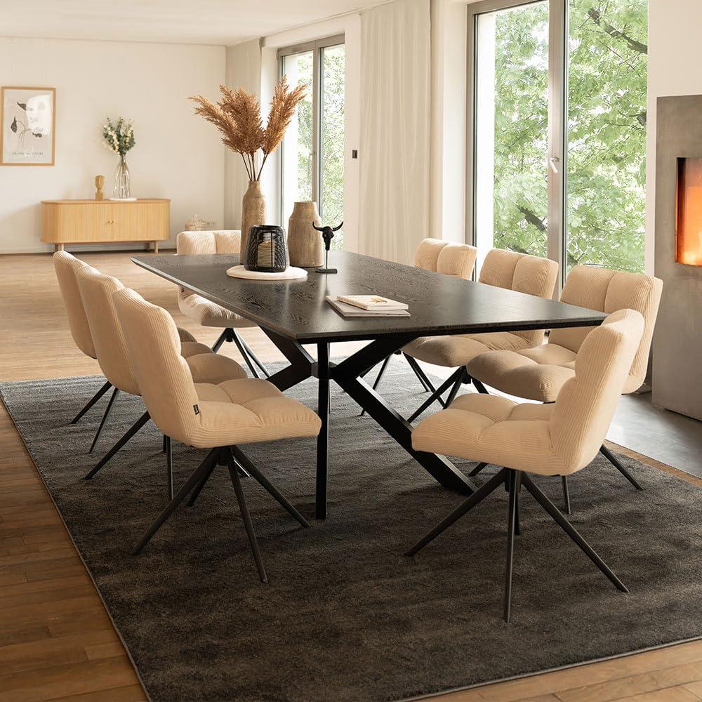 HOME DELUXE Esstisch Eckig AVENCIA inkl. Sternfuß - Farbe: Dark Oak, Größe: 160 x 100 cm Bild 1