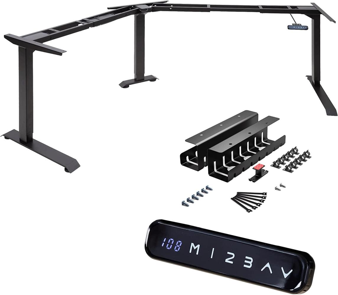 Albatros Eck-Schreibtisch-Gestell Lift L7B + Kabelkanal, schwarz, stufenlos verstellbar in Höhe, Breite und Winkel, 3 Motoren, elektrisch Bild 1