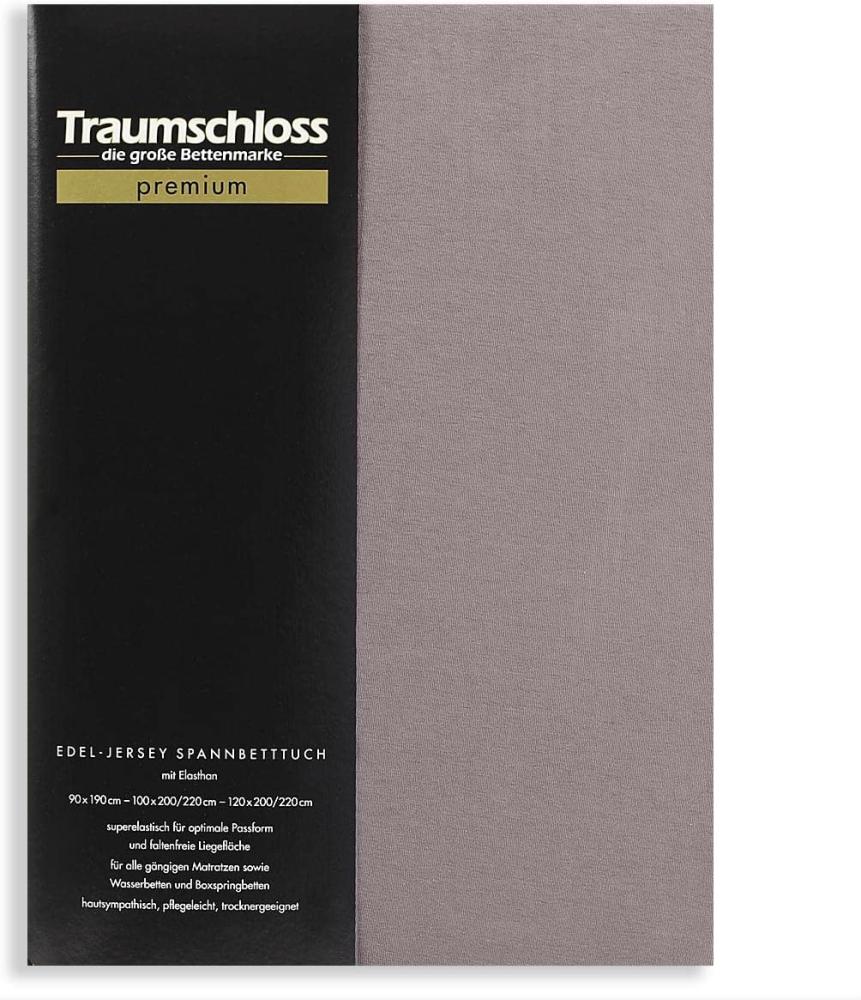 Traumschloss Premium Edel-Jersey Spannbettlaken grau 180-200x200-220 Bild 1