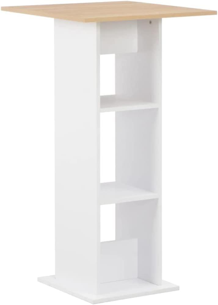 Bartisch Weiß und Sonoma Eiche 60 x 60 x 110 cm Bild 1