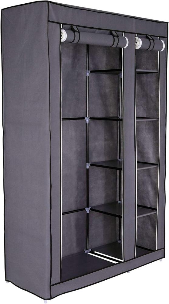 dibea Faltbarer Stoff-Kleiderschrank 175x110x45 cm, grau Bild 1