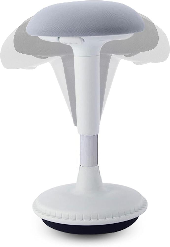 Dynaseat Ergonomischer Hocker höhenverstellbar zum Sitzen & Stehen (Weiß, 45-65 Variante) - Sitzhocker Bürohocker ergonomisch - Schreibtischhocker mit Schwingeffekt - Stehhilfe Bild 1