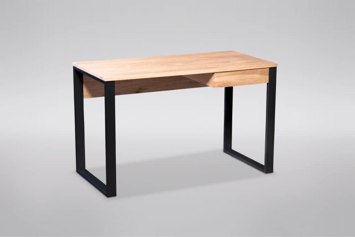 M2 Kollektion Krakau Schreibtisch, Holz, braun, schwarz, B/H/T = 120x75x60cm Bild 1