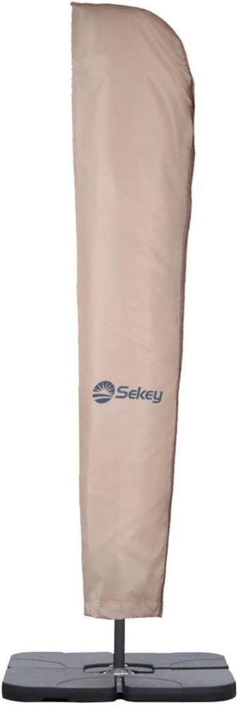 Sekey® Schutzhülle für Ampelschirm/Sonnenschirm,Abdeckhauben für Sonnenschirm,100% Polyester, UV-beständig, Taupe Bild 1