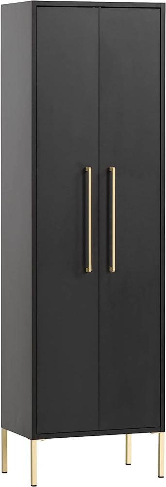 Schildmeyer Gloria Highboard, Holzwerkstoff, schwarz/Gold, 2 Türen Bild 1