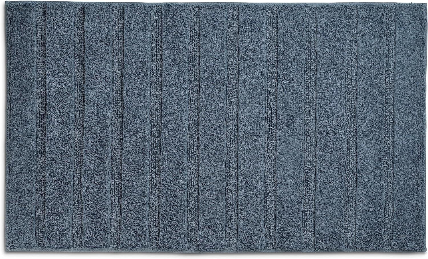 Kela Badematte Megan, 80 cm x 50 cm, 100% Baumwolle, Rauchblau, rutschhemmend, waschbar bis 30° C, geeignet für Fußbodenheizung, 24701 Bild 1