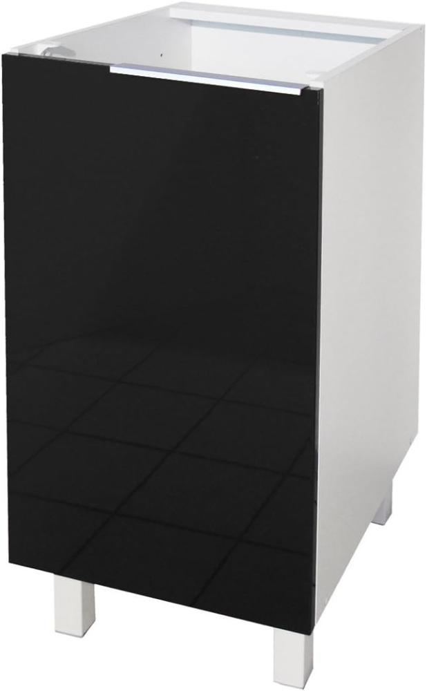 Berlioz Creations CP4BN Unterschrank für Küche mit 1 Tür, in schwarzem Hochglanz, 40 x 52 x 83 cm, 100 Prozent französische Herstellung Bild 1