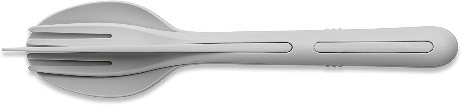 koziol Besteckset 3-teilig KLIKK, soft grey, thermoplastischer Kunststoff, 22,2 x 4,8 x 3,6 cm Bild 1