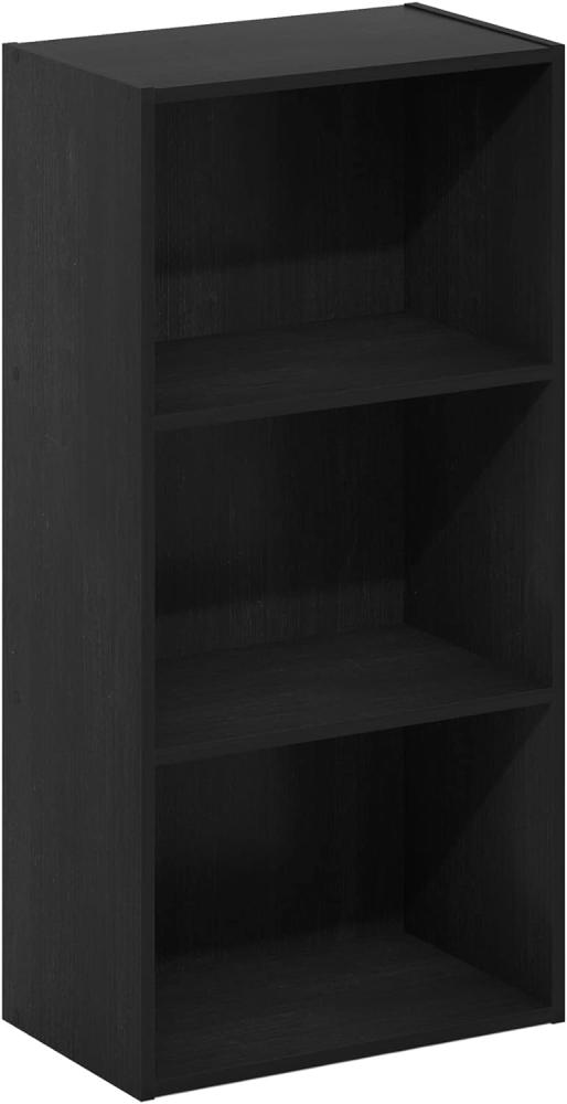 Furinno Luder Bücherregal mit 3 Ebenen, Holz, Schwarzholz, 3-Tier Bild 1